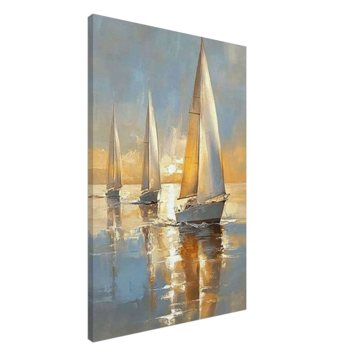 Sailing into the Horizon – A Tranquil Nautical Masterpiece | Wall art Print - Canvas - 60x90 cm / 24x36″ - 