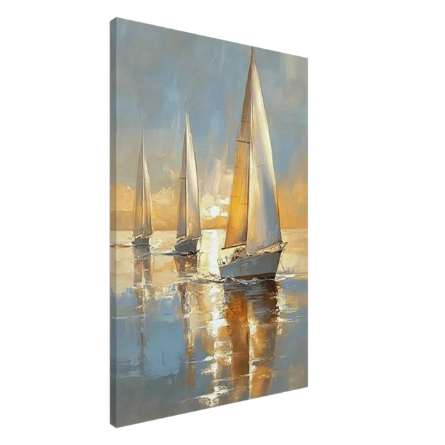 Sailing into the Horizon – A Tranquil Nautical Masterpiece | Wall art Print - Canvas - 60x90 cm / 24x36″ - 