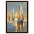 Sailing into the Horizon – A Tranquil Nautical Masterpiece | Wall art Print - Framed Canvas - 40x60 cm / 16x24″ - Dark wood frame