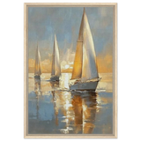 Sailing into the Horizon – A Tranquil Nautical Masterpiece | Wall art Print - Framed Canvas - 50x75 cm / 20x30″ - Wood frame