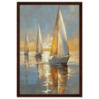 Sailing into the Horizon – A Tranquil Nautical Masterpiece | Wall art Print - Framed Canvas - 50x75 cm / 20x30″ - Dark wood frame