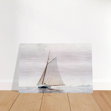 Sailing Off Gloucester by Winslow Homer Cornell - Brushed Aluminum Print - 40x60 cm / 16x24″ - 