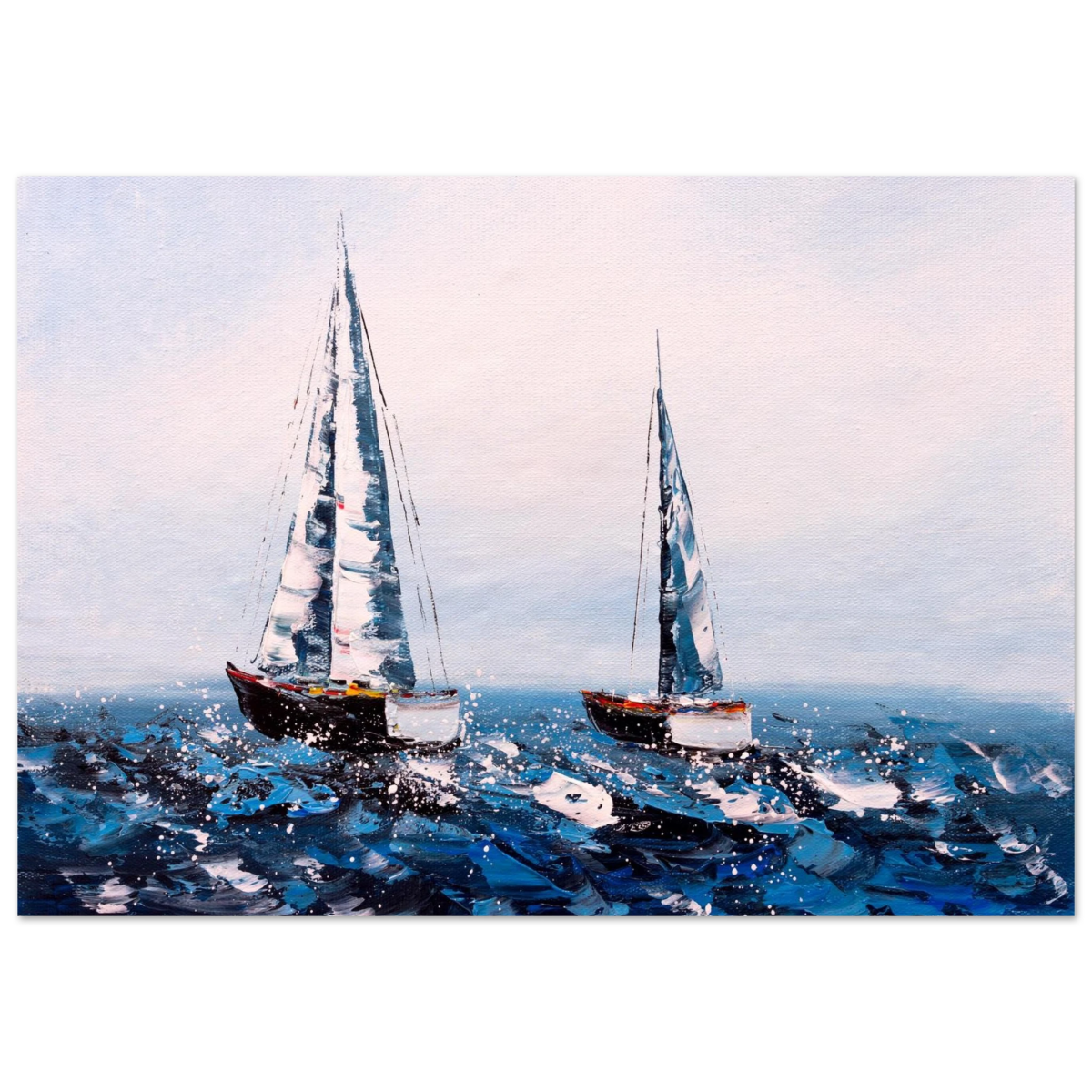 Sailing the Waves – Nautical Seascape Wall Art Print - Fine Art Poster - 70x100 cm / 28x40″ - 