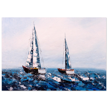 Sailing the Waves – Nautical Seascape Wall Art Print - Fine Art Poster - 70x100 cm / 28x40″ - 