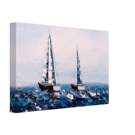 Sailing the Waves – Nautical Seascape Wall Art Print - Canvas - 20x30 cm / 8x12″ - 