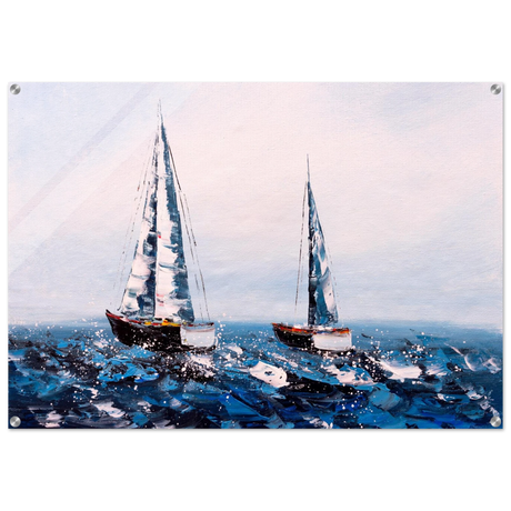 Sailing the Waves – Nautical Seascape Wall Art Print - Acrylic Print - 70x100 cm / 28x40″ - 