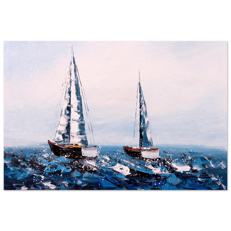 Sailing the Waves – Nautical Seascape Wall Art Print - Fine Art Poster - 60x90 cm / 24x36″ - 