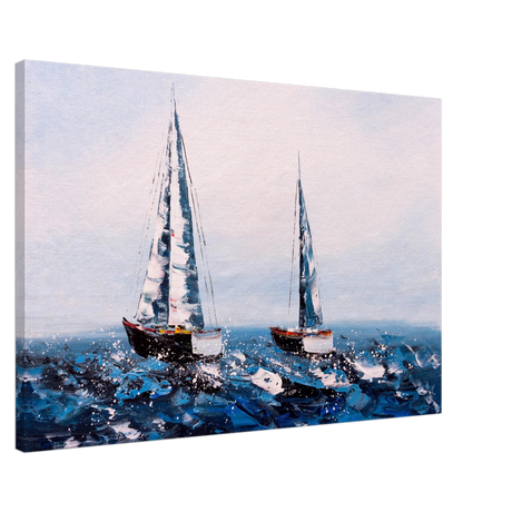 Sailing the Waves – Nautical Seascape Wall Art Print - Canvas - 60x90 cm / 24x36″ - 