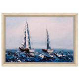 Sailing the Waves – Nautical Seascape Wall Art Print - Framed Canvas - 30x45 cm / 12x18″ - Wood frame