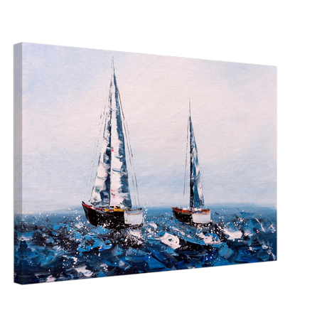Sailing the Waves – Nautical Seascape Wall Art Print - Canvas - 40x60 cm / 16x24″ - 