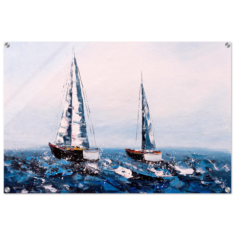 Sailing the Waves – Nautical Seascape Wall Art Print - Acrylic Print - 60x90 cm / 24x36″ - 