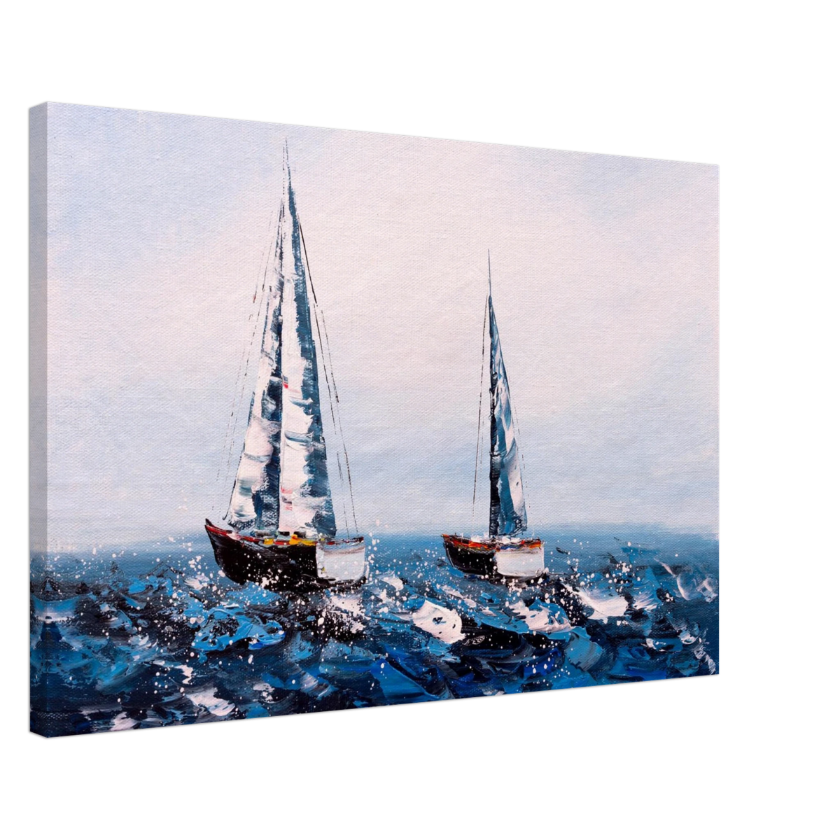 Sailing the Waves – Nautical Seascape Wall Art Print - Canvas - 50x75 cm / 20x30″ - 