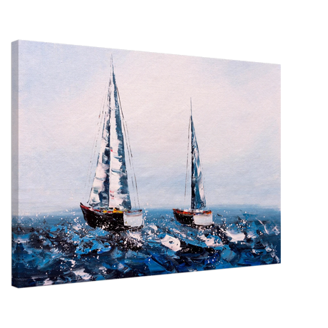 Sailing the Waves – Nautical Seascape Wall Art Print - Canvas - 50x75 cm / 20x30″ - 