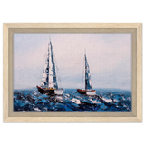 Sailing the Waves – Nautical Seascape Wall Art Print - Framed Canvas - 20x30 cm / 8x12″ - Wood frame