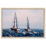 Sailing the Waves – Nautical Seascape Wall Art Print - Framed Canvas - 50x75 cm / 20x30″ - Wood frame