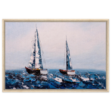 Sailing the Waves – Nautical Seascape Wall Art Print - Framed Canvas - 60x90 cm / 24x36″ - Wood frame