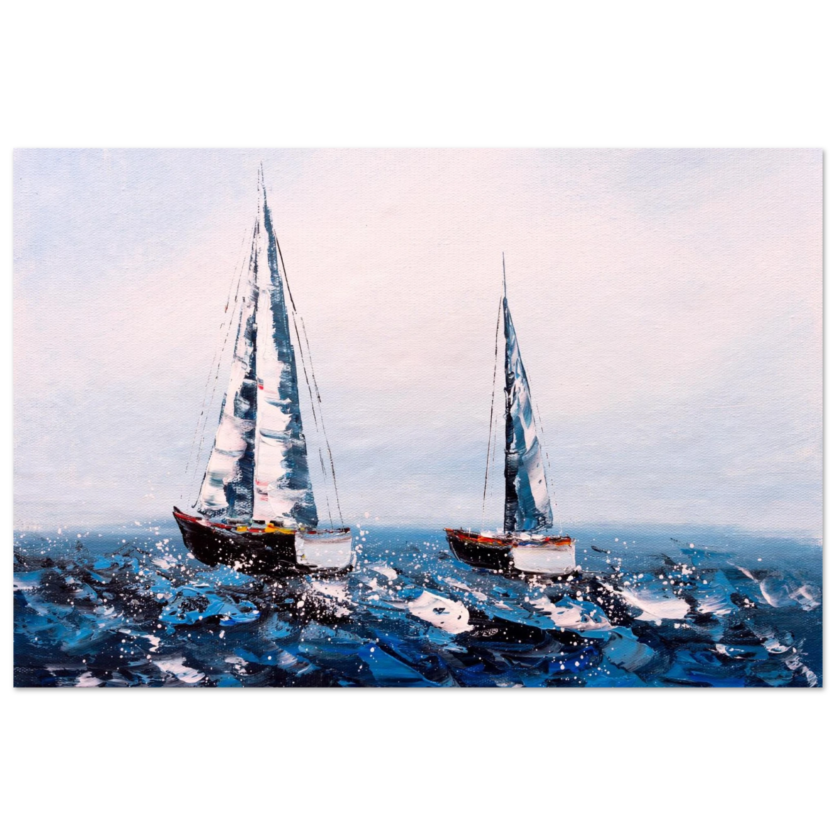 Sailing the Waves – Nautical Seascape Wall Art Print - Fine Art Poster - 30x45 cm / 12x18″ - 