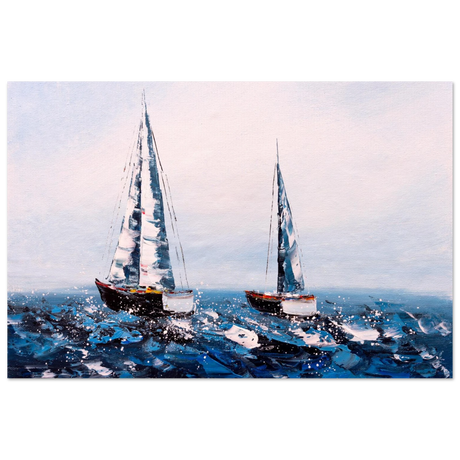 Sailing the Waves – Nautical Seascape Wall Art Print - Fine Art Poster - 40x60 cm / 16x24″ - 