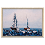 Sailing the Waves – Nautical Seascape Wall Art Print - Framed Canvas - 40x60 cm / 16x24″ - Wood frame