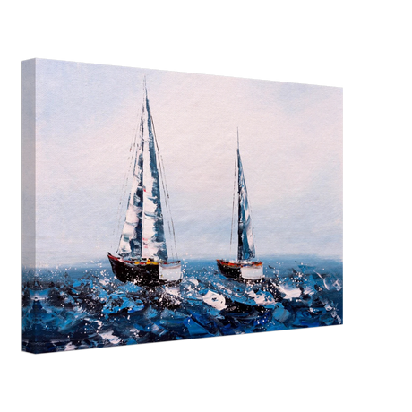 Sailing the Waves – Nautical Seascape Wall Art Print - Canvas - 30x45 cm / 12x18″ - 