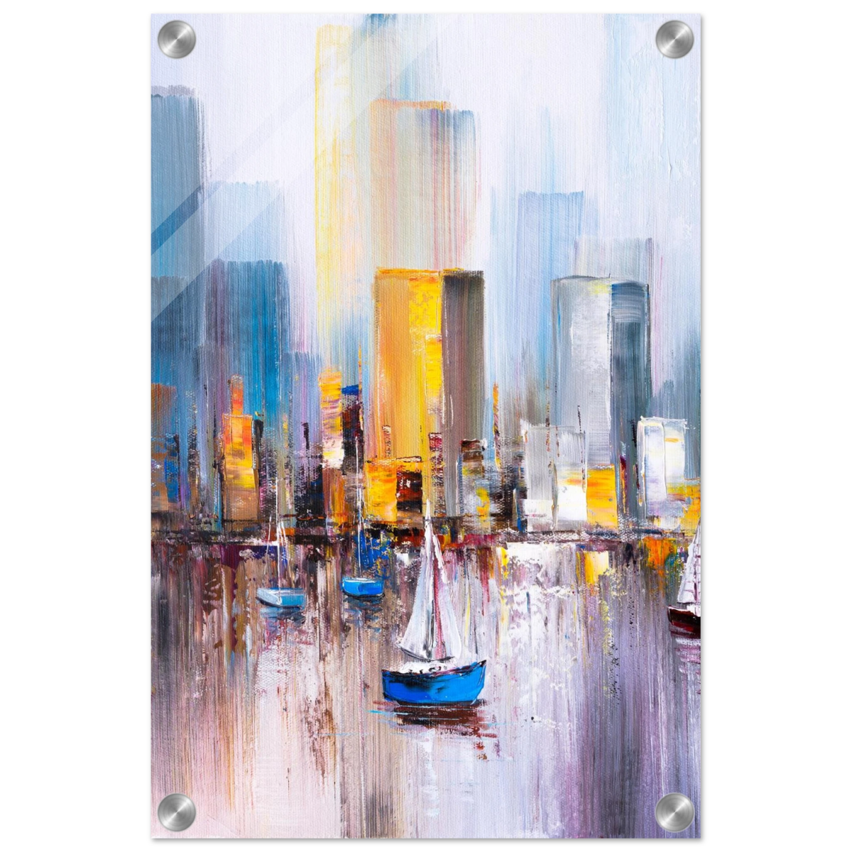 “Sails & Skylines” – Urban Reflections in Motion | Modern Wall art Print - Acrylic Print - 30x45 cm / 12x18″ - 