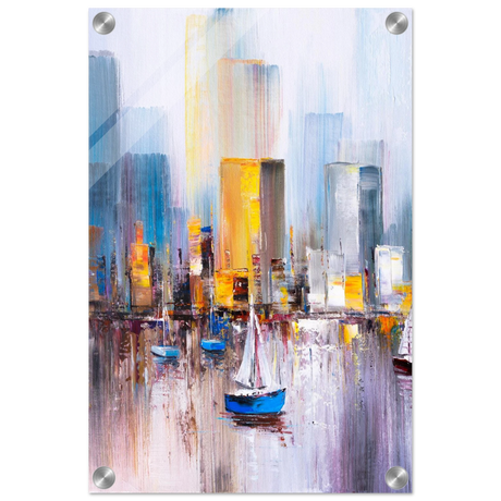 “Sails & Skylines” – Urban Reflections in Motion | Modern Wall art Print - Acrylic Print - 30x45 cm / 12x18″ - 