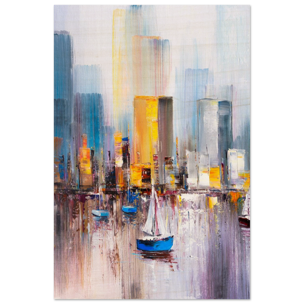 “Sails & Skylines” – Urban Reflections in Motion | Modern Wall art Print - Wood Prints - 50x75 cm / 20x30″ - 