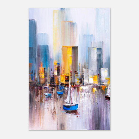 “Sails & Skylines” – Urban Reflections in Motion | Modern Wall art Print - Aluminum Print - 20x30 cm / 8x12″ - 