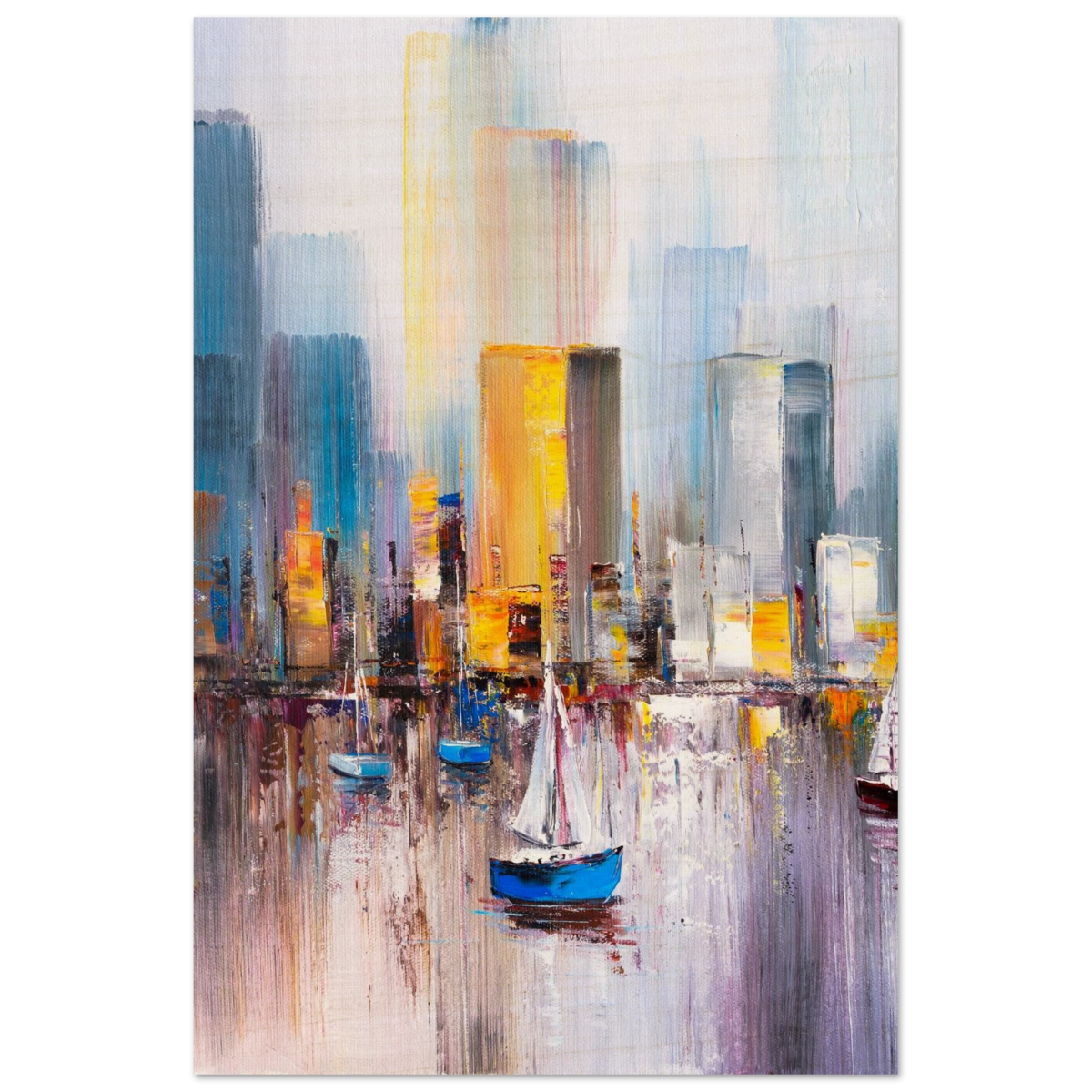 “Sails & Skylines” – Urban Reflections in Motion | Modern Wall art Print - Wood Prints - 30x45 cm / 12x18″ - 