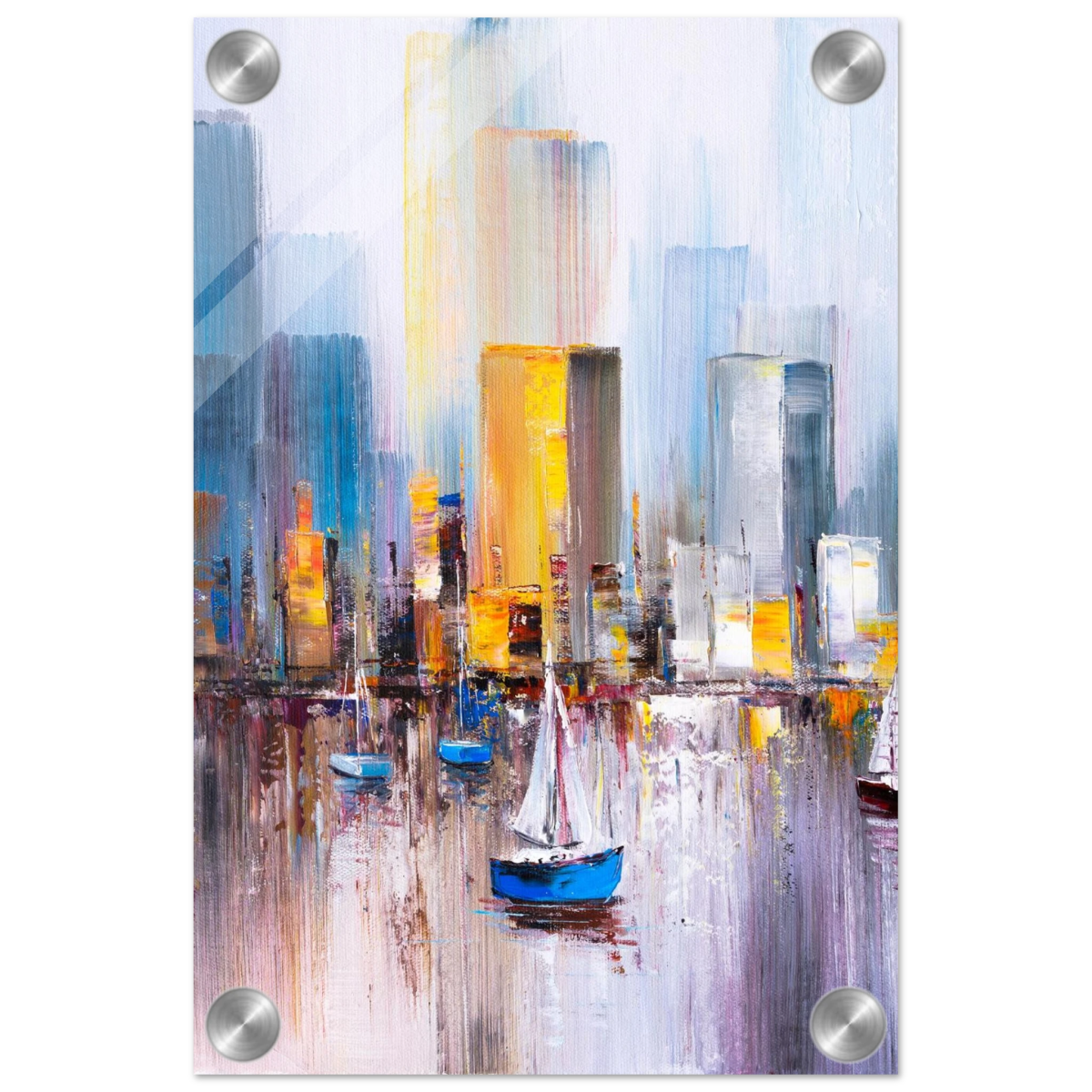 “Sails & Skylines” – Urban Reflections in Motion | Modern Wall art Print - Acrylic Print - 20x30 cm / 8x12″ - 