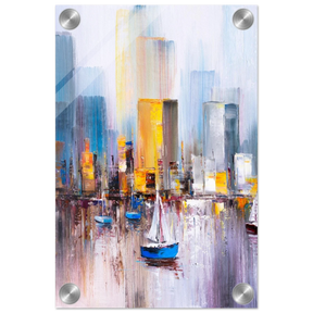 “Sails & Skylines” – Urban Reflections in Motion | Modern Wall art Print - Acrylic Print - 20x30 cm / 8x12″ - 