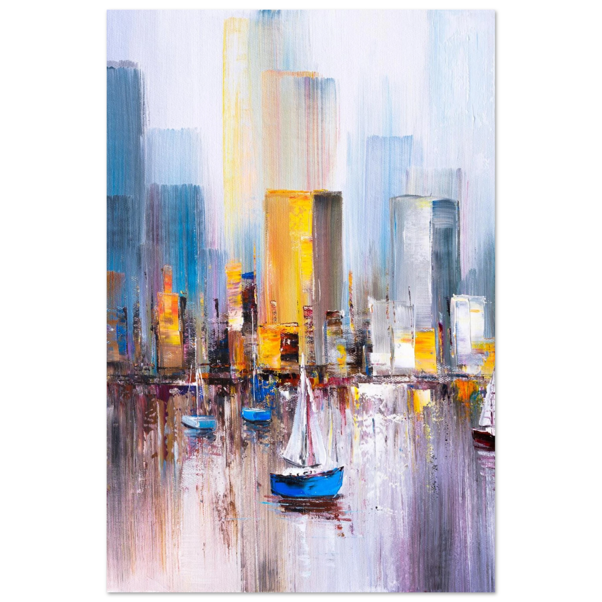 “Sails & Skylines” – Urban Reflections in Motion | Modern Wall art Print - Fine Art Poster - 30x45 cm / 12x18″ - 