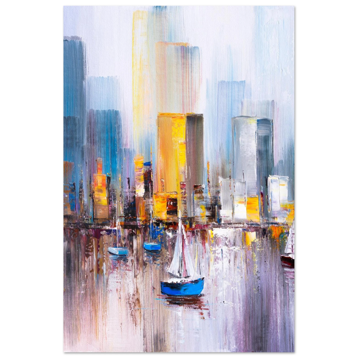“Sails & Skylines” – Urban Reflections in Motion | Modern Wall art Print - Fine Art Poster - 40x60 cm / 16x24″ - 