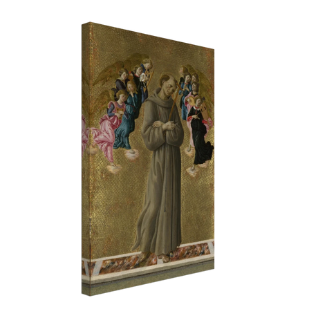 Saint Francis of Assisi with Angels by Sandro Botticelli | Vintage art Wall art print - 30x45 cm / 12x18″ - Canvas - 