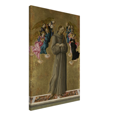 Saint Francis of Assisi with Angels by Sandro Botticelli | Vintage art Wall art print - 50x75 cm / 20x30″ - Canvas - 