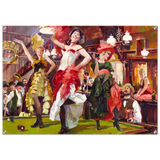 "Saloon Soirée" – Can - Can Dancers in a Wild West Saloon by Bob Byerley | Vintage Western Wall Art Print - Acrylic Print - 70x100 cm / 28x40″ - 