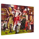 "Saloon Soirée" – Can - Can Dancers in a Wild West Saloon by Bob Byerley | Vintage Western Wall Art Print - Canvas - 70x100 cm / 28x40″ - 