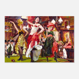 "Saloon Soirée" – Can - Can Dancers in a Wild West Saloon by Bob Byerley | Vintage Western Wall Art Print - Aluminum Print - 40x60 cm / 16x24″ - 