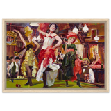 "Saloon Soirée" – Can - Can Dancers in a Wild West Saloon by Bob Byerley | Vintage Western Wall Art Print - Framed Canvas - 40x60 cm / 16x24″ - Wood frame