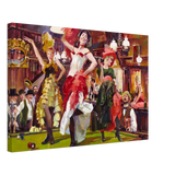 "Saloon Soirée" – Can - Can Dancers in a Wild West Saloon by Bob Byerley | Vintage Western Wall Art Print - Canvas - 40x60 cm / 16x24″ - 
