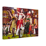 "Saloon Soirée" – Can - Can Dancers in a Wild West Saloon by Bob Byerley | Vintage Western Wall Art Print - Canvas - 30x45 cm / 12x18″ - 