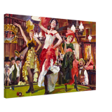 "Saloon Soirée" – Can - Can Dancers in a Wild West Saloon by Bob Byerley | Vintage Western Wall Art Print - Canvas - 50x75 cm / 20x30″ - 