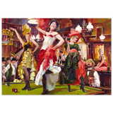 "Saloon Soirée" – Can - Can Dancers in a Wild West Saloon by Bob Byerley | Vintage Western Wall Art Print - Fine Art Poster - 70x100 cm / 28x40″ - 