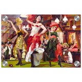 "Saloon Soirée" – Can - Can Dancers in a Wild West Saloon by Bob Byerley | Vintage Western Wall Art Print - Acrylic Print - 20x30 cm / 8x12″ - 