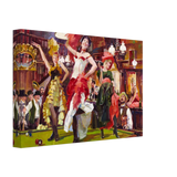 "Saloon Soirée" – Can - Can Dancers in a Wild West Saloon by Bob Byerley | Vintage Western Wall Art Print - Canvas - 20x30 cm / 8x12″ - 