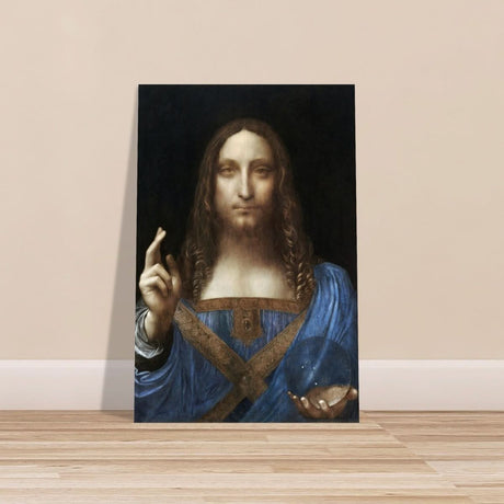Salvator Mundi by Leonardo da Vinci | Vintage wall art print | Masterpiece - Aluminum Print - 30x45 cm / 12x18″ - 