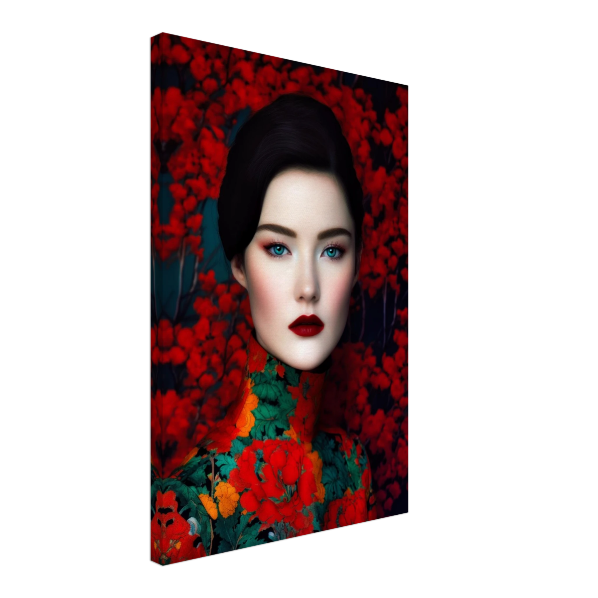 "Scarlet Gaze" – Bold Contemporary Fashion Portrait | Wall Art Print | 3 Design Options - Design Option 3 - 40x60 cm / 16x24″ - 