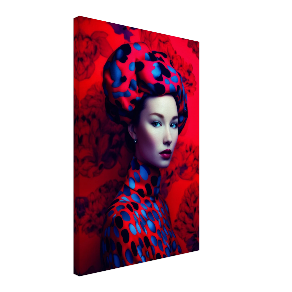 "Scarlet Gaze" – Bold Contemporary Fashion Portrait | Wall Art Print | 3 Design Options - Design Option 1 - 40x60 cm / 16x24″ - 