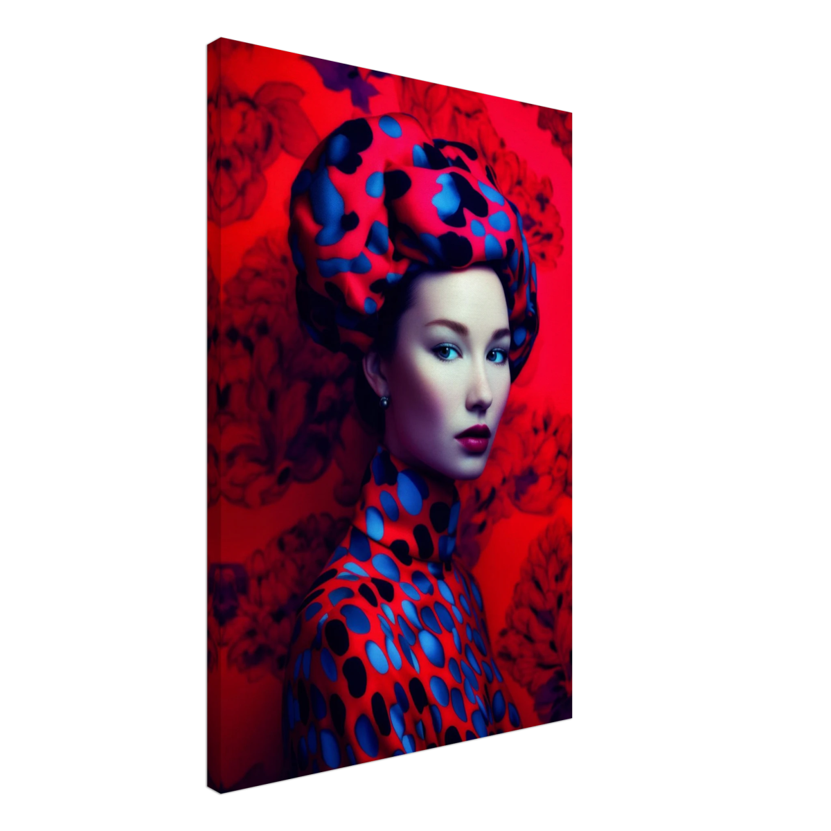 "Scarlet Gaze" – Bold Contemporary Fashion Portrait | Wall Art Print | 3 Design Options - Design Option 1 - 50x75 cm / 20x30″ - 