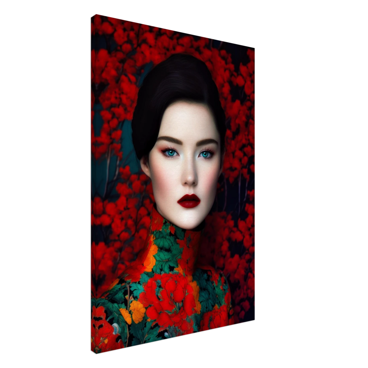 "Scarlet Gaze" – Bold Contemporary Fashion Portrait | Wall Art Print | 3 Design Options - Design Option 3 - 60x90 cm / 24x36″ - 